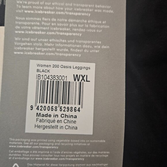 NWT Icebreaker 200 Oasis Leggings Size XL Black Merino Wool Stretch - Picture 5 of 6